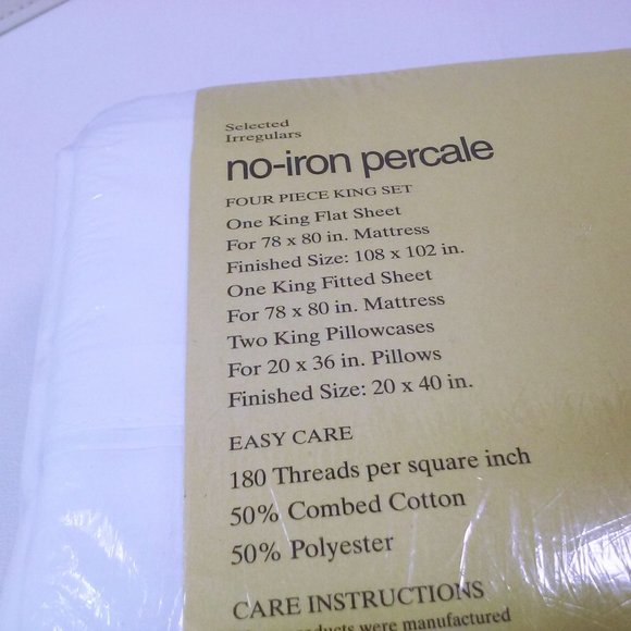 Vintage 80s Deadstock Westpoint Stevens 4-pc KING Sheet Set Bold Navy Stripe - Picture 4 of 9